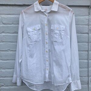J.Crew The Perfect Shirt 100% Cotton Button Down — White —Women's Medium